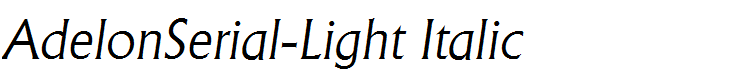 AdelonSerial-Light Italic