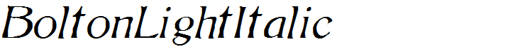 BoltonLightItalic