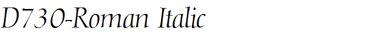 D730-Roman Italic