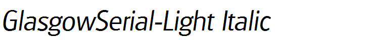 GlasgowSerial-Light Italic
