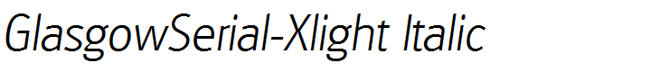 GlasgowSerial-Xlight Italic