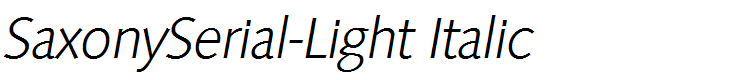 SaxonySerial-Light Italic