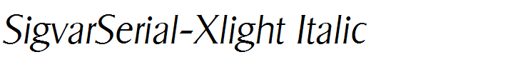 SigvarSerial-Xlight Italic